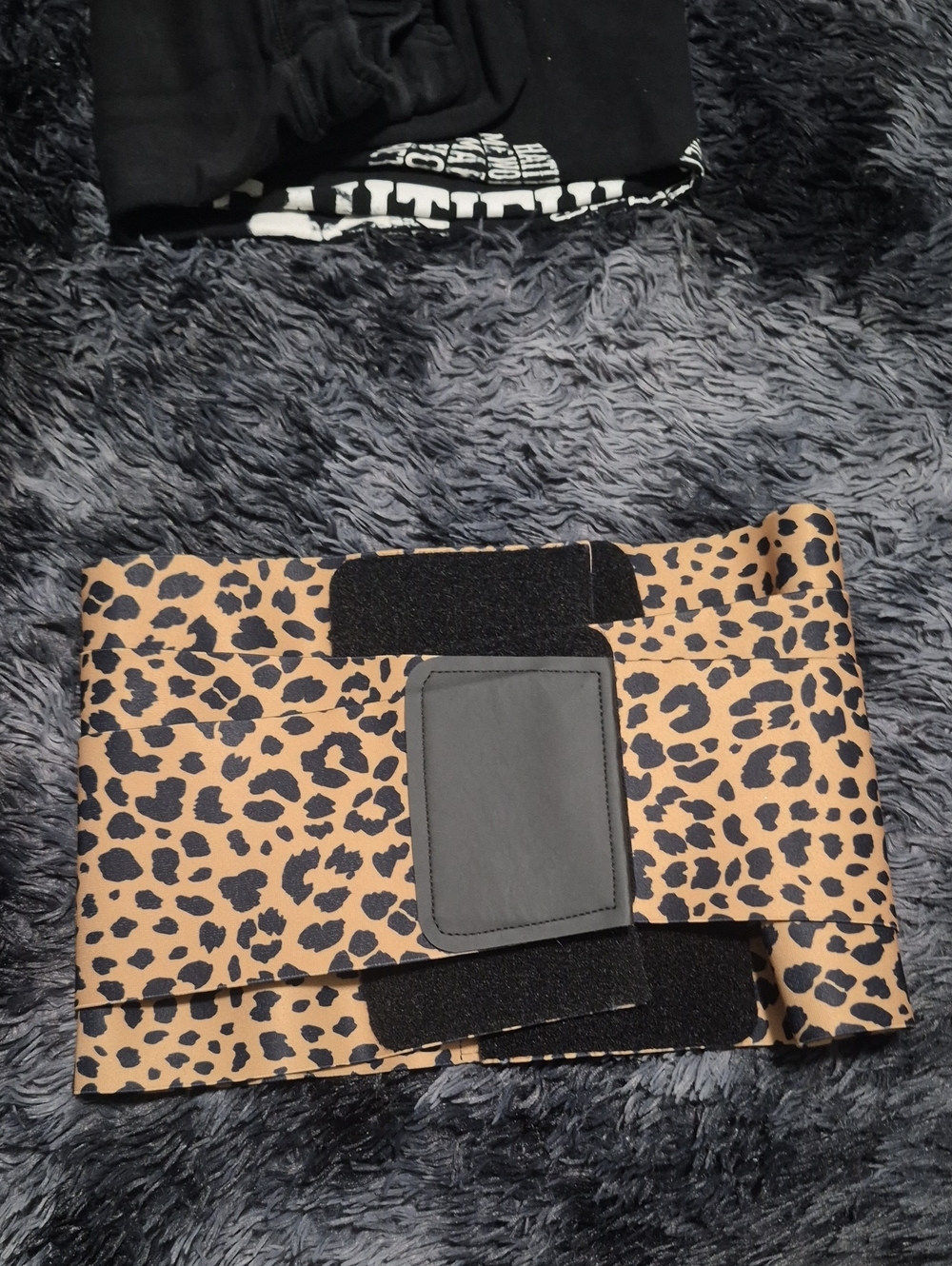 Leopard Print Waist Trainer Belt - Tan and Black
